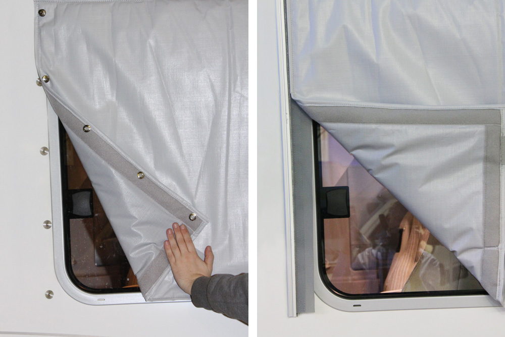 Druckknöpfe, Kederschiene Thermofenstermatte LUX für Vans und Wohnmobile | HINDERMANN