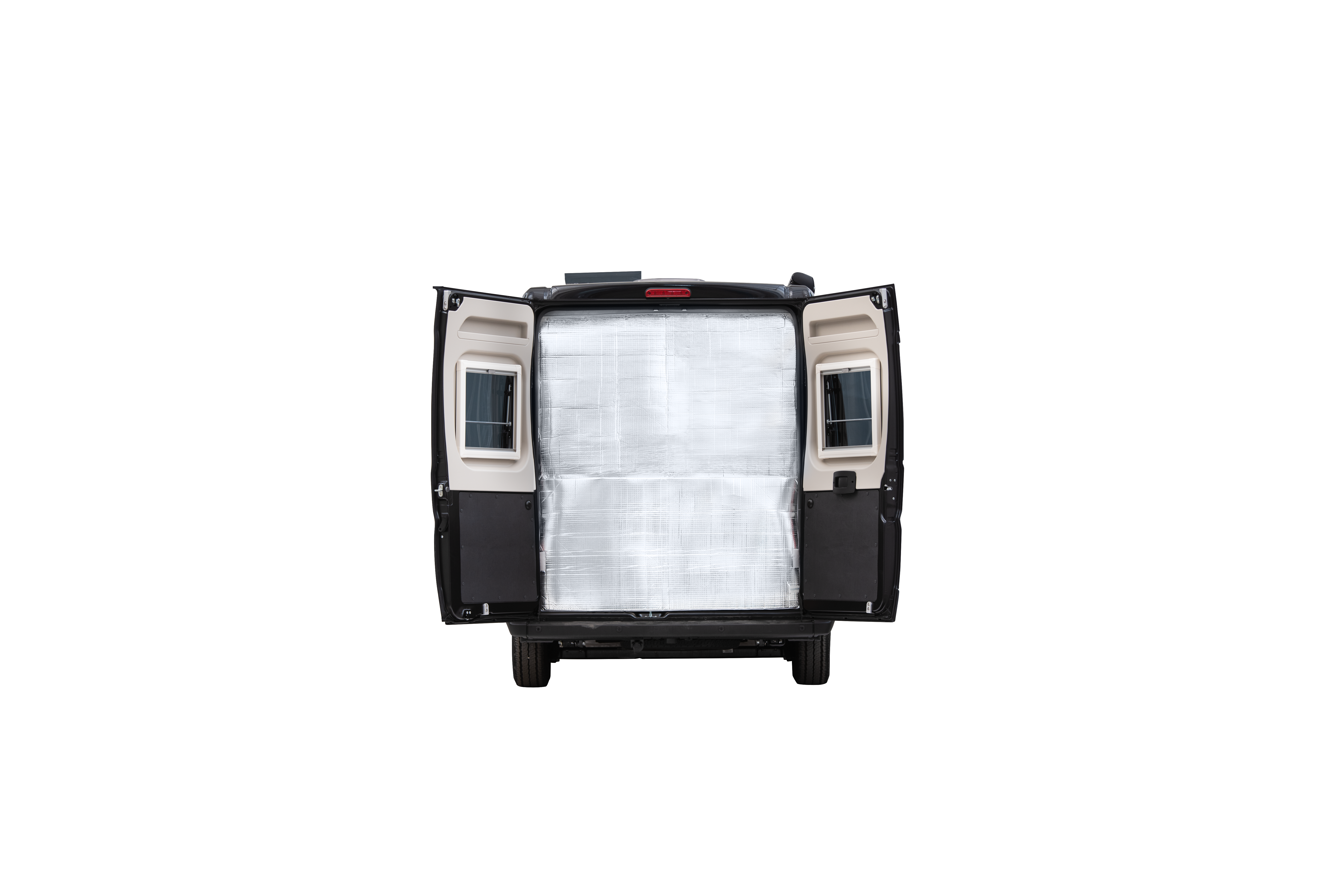 Isolation de porte arrière 1 panneau PREMIO Hecktürisolierung PREMIO, 1-teilig mit Fenster für Vans | HINDERMANN