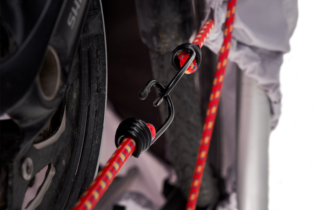 Rubber tensioner Fahrradabdeckplane - Schützt die abgestellten Räder
