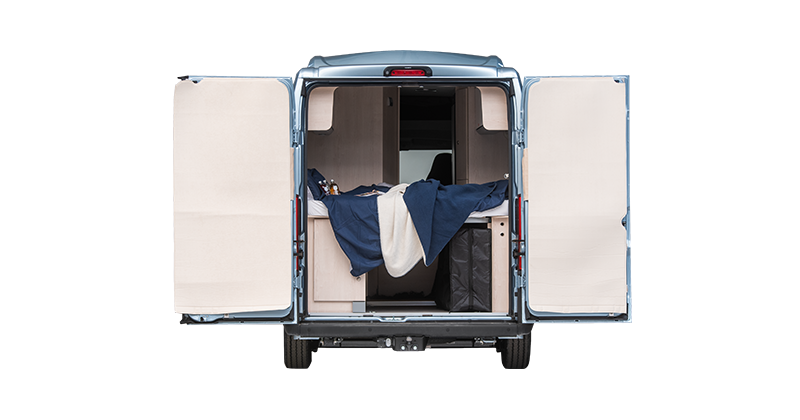 Two-piece rear door insulation PREMIO without window Thermoschutz, Sonnenschutz für Wohnmobil + Caravan | HINDERMANN